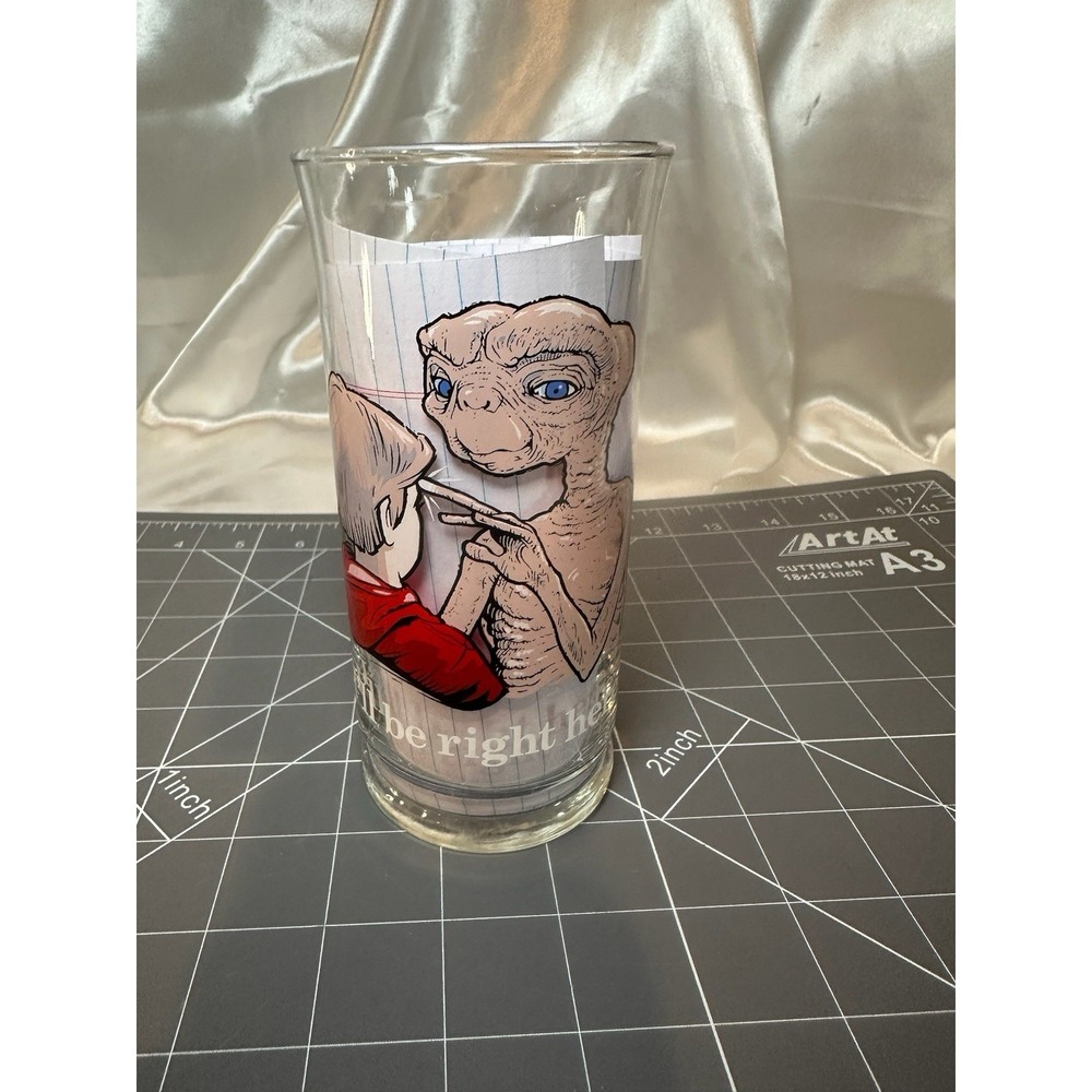 1982 E.T. Limited Edition Pizza Hut I'll Be Right Here Drinking Glass VINTAGE